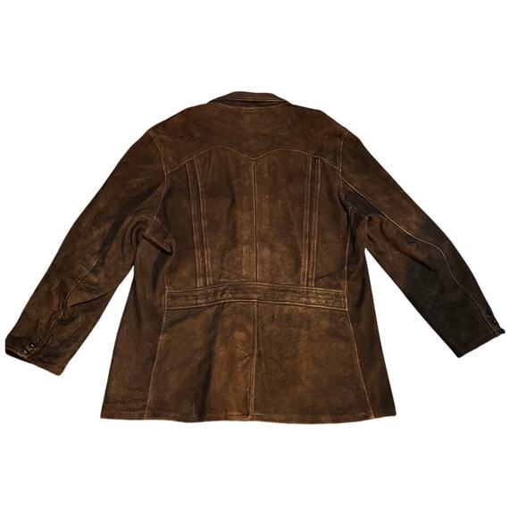 Vintage Wilsons Leather Suede Car Coat Field Jacket in Brown XXL - Picture 2 of 7